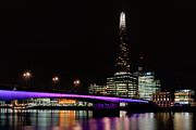 South Bank and London Bridge illuminated at night Photograph by Joanne Eastope