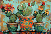 Southwestern Cacti Painting by Tina LeCour