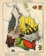 Lilian Lancaster - Spain and Portugal - 1868 Digital Art by Vintage Map