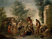Spanish school. Attack on a Coach. Asalto de la diligencia. 1793-1794. Madrid, Private collection. Painting by Francisco de Goya -1746-1828-