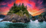 Spire Cove Alaska Sunset Serenade Painting by Dan Sproul Spire Cove Alaska Sunset Serenade Painting by Dan Sproul