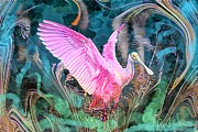 Roseate Spoonbill artwork01 Painting by David McKinney Roseate Spoonbill artwork01 Painting by David McKinney