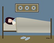 Spooning with Cat in Bed Digital Art by Donna Mibus