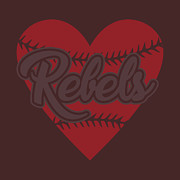 Sport Fan Gift Baseball Mom Rebels Funny Quote Digital Art by Jeff Creation