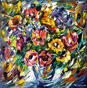 Spring Flowers Painting by Mirek Kuzniar