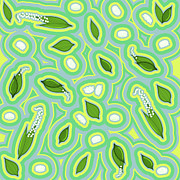 Spring Lily Pattern in Sky Blue, Butter Yellow and Aqua Digital Art by Colleen Cornelius