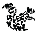 Squirrel Forrest Wildlife Animal Squirrel Silhouette Digital Art by Toms Tee Store