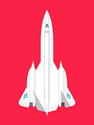 SR-71 Blackbird Jet Aircraft - Crimson Digital Art by Organic Synthesis