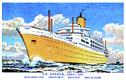 SS Orsova Orient Lines 1953 Postcard Painting by Unknown