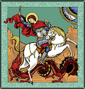 St George killing the dragon Drawing by Jonathan Pageau