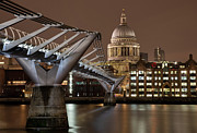 St Paul's Cathedral along the length of Millennium Bridge Photograph by Joanne Eastope