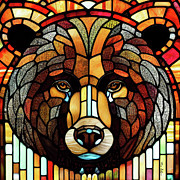 Stained Glass Grizzly Bear Digital Art by Tina LeCour Stained Glass Grizzly Bear Digital Art by Tina LeCour