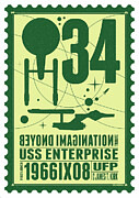 Starschips 34-poststamp - USS Enterprise Digital Art by Chungkong Art