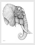 Steam Punk Elephant Drawing by Greg Joens Steam Punk Elephant Drawing by Greg Joens