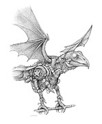 Steam punk pterodactyl Drawing by Greg Joens Steam punk pterodactyl Drawing by Greg Joens
