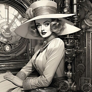Steampunk Bette Davis 1 Digital Art by Mark Miller