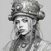 Steampunk Billie Eilish 2 Digital Art by Mark Miller