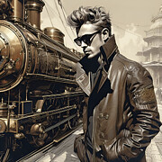 Steampunk Brad Pitt Digital Art by Mark Miller