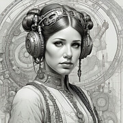Steampunk Carrie Fisher as Princess Leia 2 Digital Art by Mark Miller