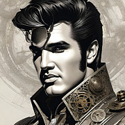 Steampunk Elvis Digital Art by Mark Miller