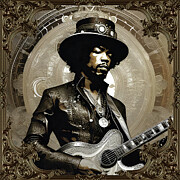 Steampunk Jimi Hendrix 1 Digital Art by Mark Miller