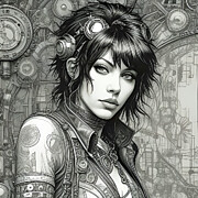 Steampunk Joan Jett 1 Digital Art by Mark Miller