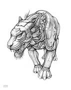 Steampunk Tiger Drawing by Greg Joens Steampunk Tiger Drawing by Greg Joens