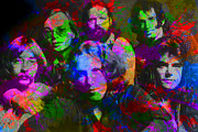 Steely Dan Band Paint Splatters Colorful Portrait Mixed Media by Design Turnpike