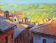 Steeples and Chimneys Painting by Steve Henderson Steeples and Chimneys Painting by Steve Henderson