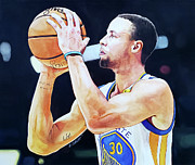 Steph Curry - Golden State Warriors Painting by Michael Pattison