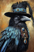 Stevie Ray Raven Painting by Tina LeCour