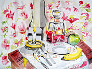 Still Life with Bottle and Candle Painting by Michel Cruz-Garcia Still Life with Bottle and Candle Painting by Michel Cruz-Garcia