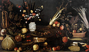 Still life with flowers and fruits Painting by Caravaggio