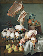 Still Life with Game, Meat, and Fruit, 1734 Painting by Alexandre Francois Desportes