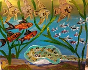 Stingray City Painting by Andrew Blitman