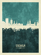 Stockholm Sweden Skyline #34b Digital Art by Michael Tompsett