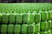 Storage of butane gas cylinders Photograph by Choja