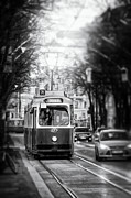 Streetcar Vienna Austria Black and White Photograph by Carol Japp
