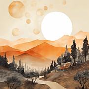 Sun-Kissed Hills  Painting by Lourry Legarde