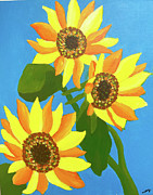 Sunflowers Three Painting by Christina Wedberg
