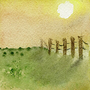 Sunny Farm Field Painting by Elizabeth Reich