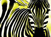 Sunny Yellow Zebra Creative Wildlife Pop Art  Mixed Media by Shelli Fitzpatrick