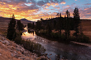 Sunrise over Lamar River, Yellowstone National Park Photograph by The Yellowstone Collection