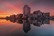 Sunrise Reflections, Grand Canal Dock, Dublin Photograph by Adrian Hendroff