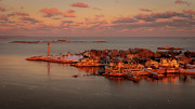 Sunset at Marblehead's Lighthouse Photograph by Jeff Folger