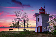 Sunset at the Historic Goderich Lighthouse Photograph by John Twynam