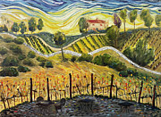 Sunset at the Villa Painting by Roxy Rich