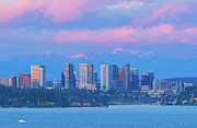 Sunset Bellevue over Lake Washington Digital Art by Michael Lee Sunset Bellevue over Lake Washington Digital Art by Michael Lee