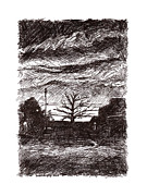 Sunset in the City Drawing by Joseph A Langley