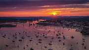 Sunset over Beverly Harbor Photograph by Jeff Folger